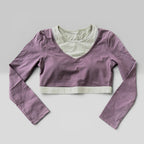 Crop top manga larga , con copas