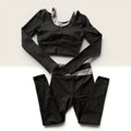 Conjunto crop top y calza larga,  sin push up