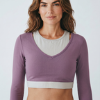 Crop top manga larga , con copas