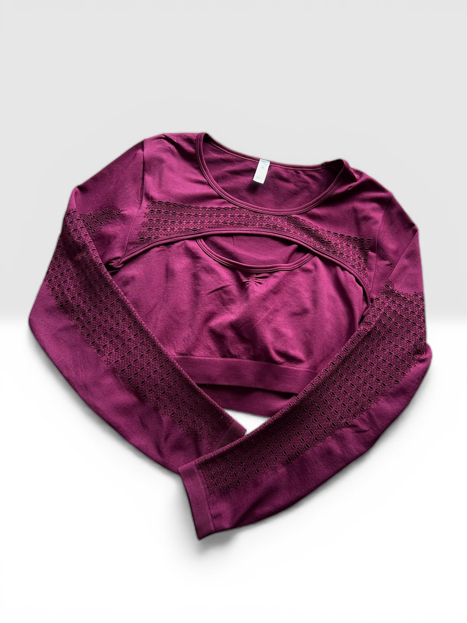 Crop top manga larga