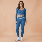 Conjunto crop top y calza larga,  sin push up