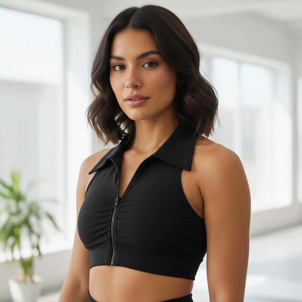 Polera crop top cuello