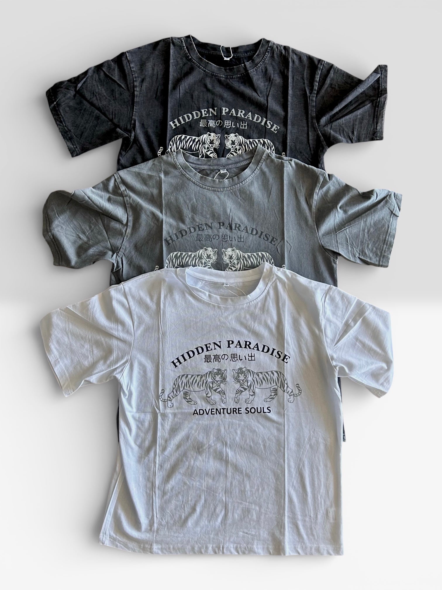 Polera estilo lavado tigres