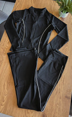 Conjunto flare-chaqueta