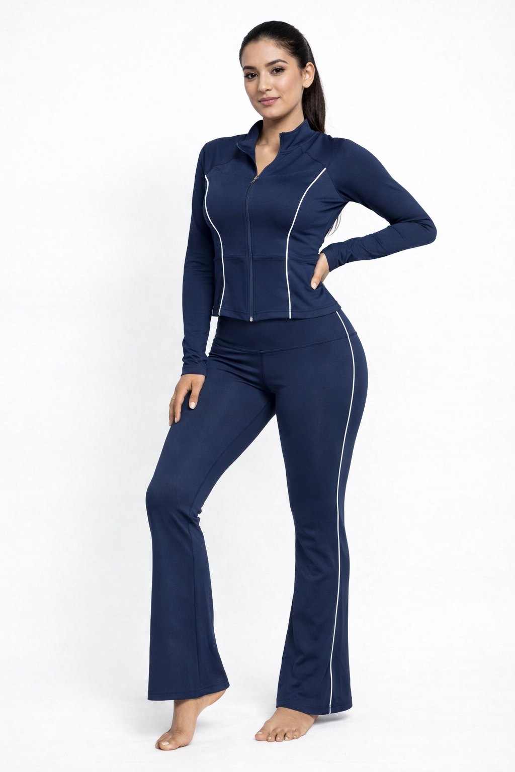 Conjunto flare-chaqueta