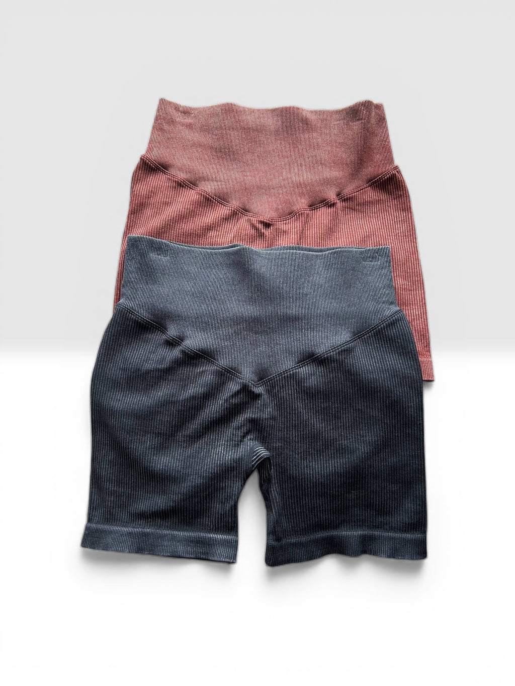 Short estilo lavado cintura alta RIB