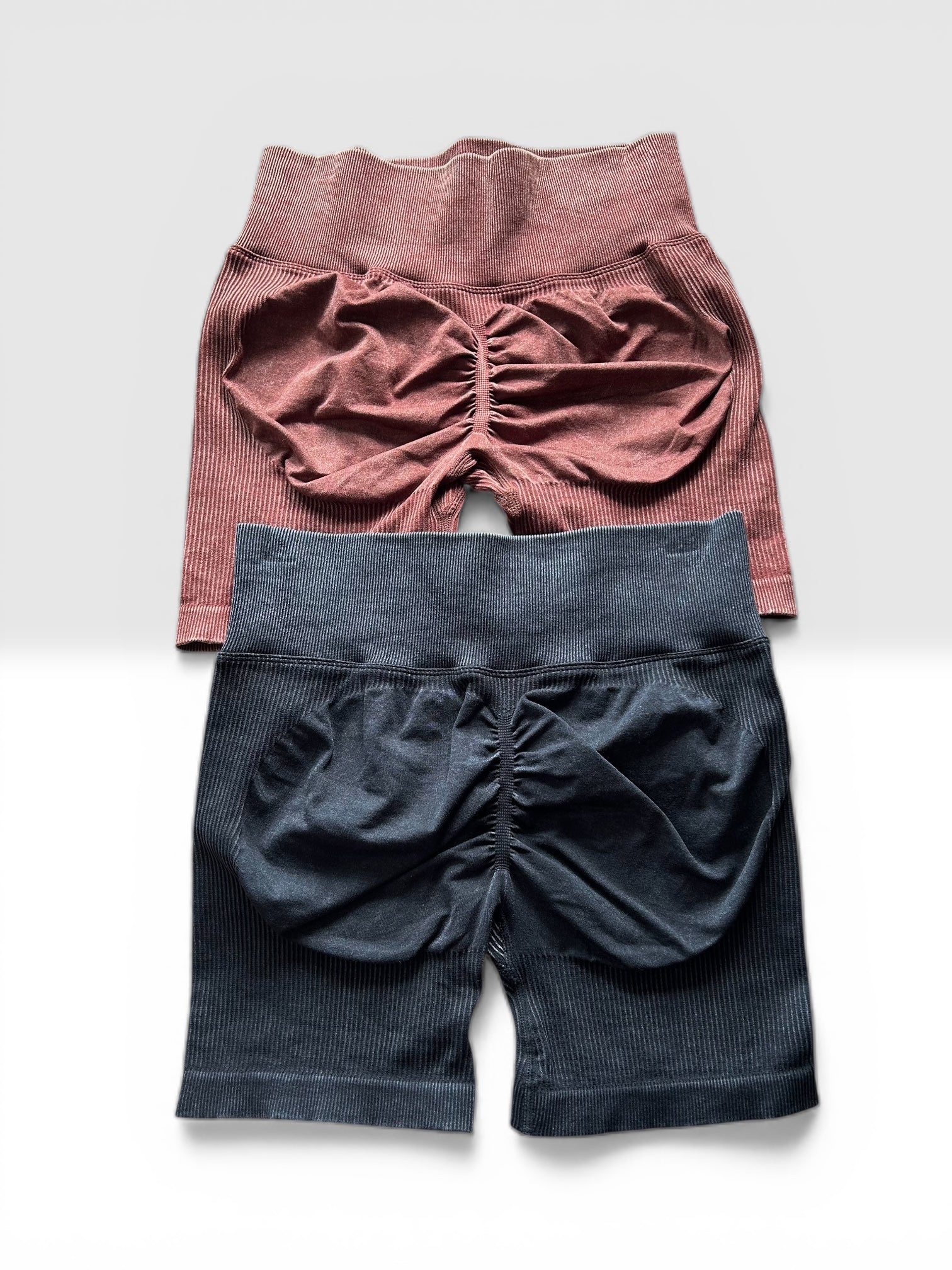 Short estilo lavado cintura alta RIB
